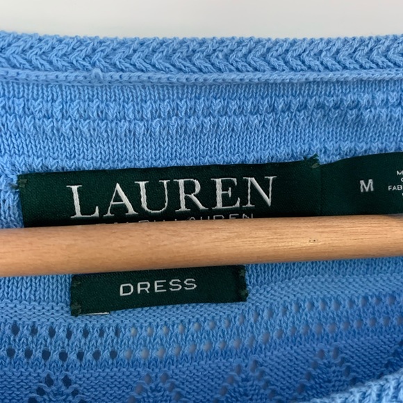 NWT Ralph Lauren lt blue lined knit dress size M - Picture 3 of 7